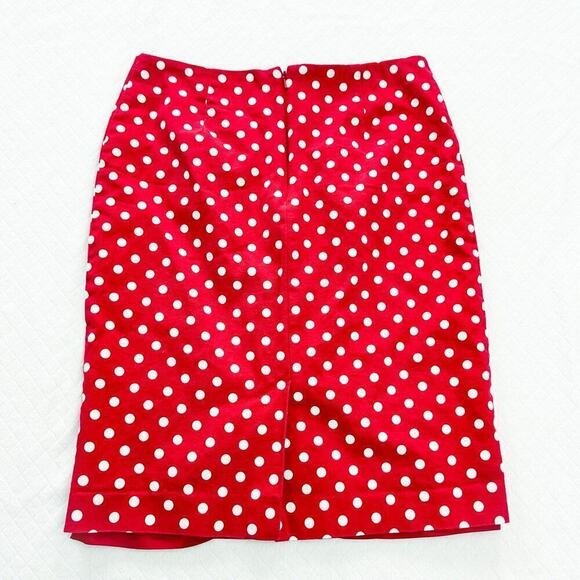 Talbots Red Polka Dot Pencil Straight Skirt Size 4 - Picture 2 of 5